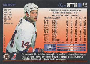 1994-95 O-Pee-Chee Premier - Special Effects #428 Ron Sutter Back