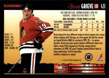 1994-95 O-Pee-Chee Premier - Special Effects #431 Brent Grieve Back