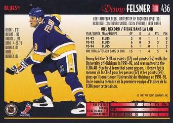 1994-95 O-Pee-Chee Premier - Special Effects #436 Denny Felsner Back