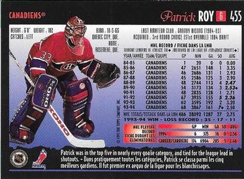 1994-95 O-Pee-Chee Premier - Special Effects #455 Patrick Roy Back