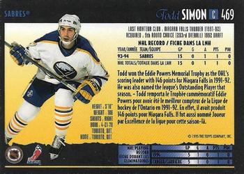 1994-95 O-Pee-Chee Premier - Special Effects #469 Todd Simon Back