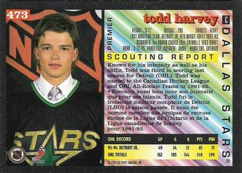 1994-95 O-Pee-Chee Premier - Special Effects #473 Todd Harvey Back