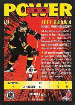 1994-95 O-Pee-Chee Premier - Special Effects #487 Jeff Brown Back