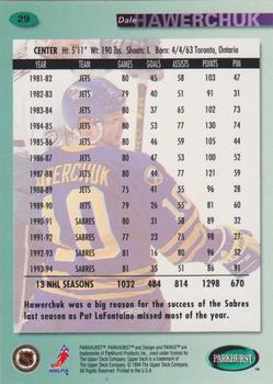 1994-95 Parkhurst - Parkie Gold #29 Dale Hawerchuk Back