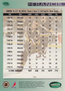 1994-95 Parkhurst - Parkie Gold #176 Ron Francis Back