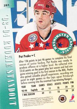 1994-95 Parkhurst - Parkie Gold #281 Pat Peake Back