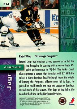 1994-95 Parkhurst - Parkie Gold #314 Jaromir Jagr Back