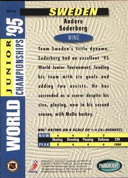 1994-95 Parkhurst SE #SE234 Anders Soderberg Back