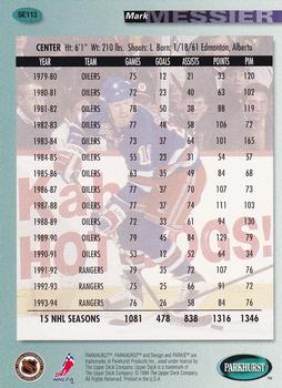 1994-95 Parkhurst SE #SE113 Mark Messier Back
