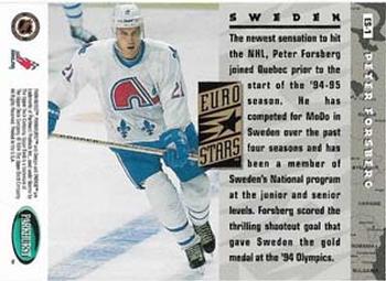 1994-95 Parkhurst SE - Euro-Stars #ES-1 Peter Forsberg Back