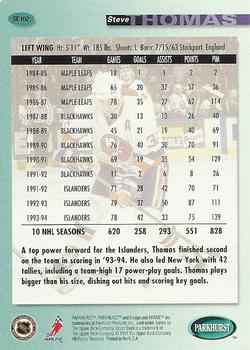 1994-95 Parkhurst SE - Parkie Gold #SE102 Steve Thomas Back