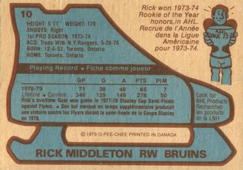 1979-80 O-Pee-Chee #10 Rick Middleton Back