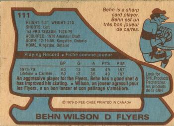 1979-80 O-Pee-Chee #111 Behn Wilson Back