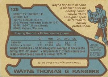 1979-80 O-Pee-Chee #126 Wayne Thomas Back