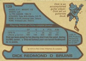 1979-80 O-Pee-Chee #129 Dick Redmond Back