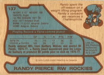 1979-80 O-Pee-Chee #137 Randy Pierce Back