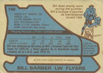 1979-80 O-Pee-Chee #140 Bill Barber Back