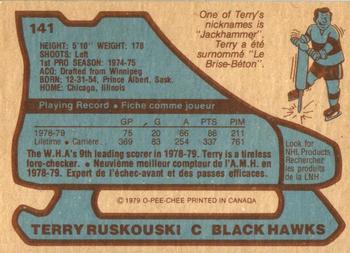1979-80 O-Pee-Chee #141 Terry Ruskowski Back