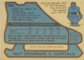 1979-80 O-Pee-Chee #152 Guy Charron Back