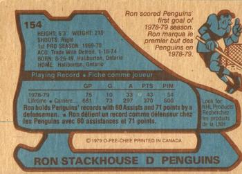 1979-80 O-Pee-Chee #154 Ron Stackhouse Back