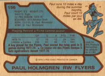 1979-80 O-Pee-Chee #156 Paul Holmgren Back