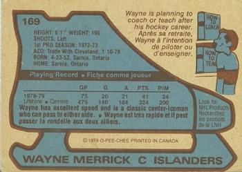 1979-80 O-Pee-Chee #169 Wayne Merrick Back