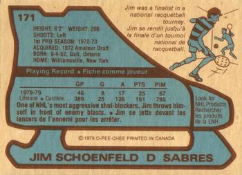 1979-80 O-Pee-Chee #171 Jim Schoenfeld Back