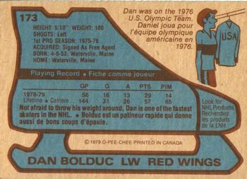 1979-80 O-Pee-Chee #173 Dan Bolduc Back