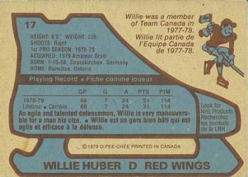 1979-80 O-Pee-Chee #17 Willie Huber Back