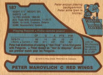 1979-80 O-Pee-Chee #187 Peter Mahovlich Back
