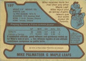 1979-80 O-Pee-Chee #197 Mike Palmateer Back
