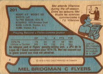 1979-80 O-Pee-Chee #201 Mel Bridgman Back