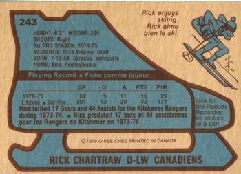 1979-80 O-Pee-Chee #243 Rick Chartraw Back