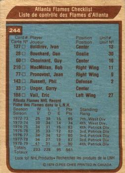 1979-80 O-Pee-Chee #244 Atlanta Flames Back