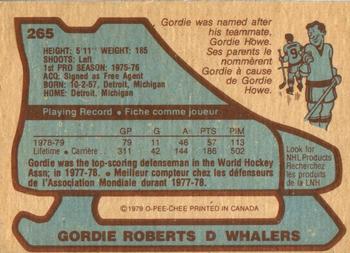 1979-80 O-Pee-Chee #265 Gordie Roberts Back