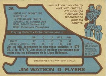 1979-80 O-Pee-Chee #26 Jim Watson Back