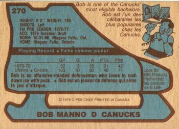 1979-80 O-Pee-Chee #270 Bob Manno Back