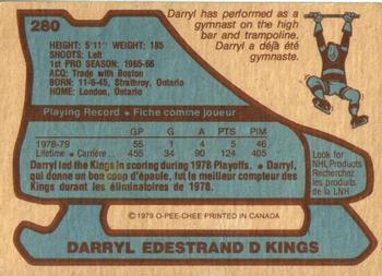 1979-80 O-Pee-Chee #280 Darryl Edestrand Back