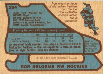 1979-80 O-Pee-Chee #284 Ron Delorme Back