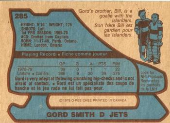 1979-80 O-Pee-Chee #285 Gord Smith Back