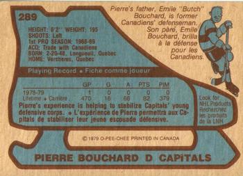 1979-80 O-Pee-Chee #289 Pierre Bouchard Back