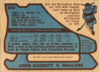 1979-80 O-Pee-Chee #293 John Garrett Back