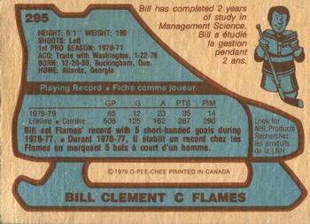 1979-80 O-Pee-Chee #295 Bill Clement Back