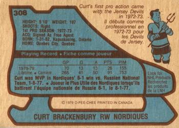 1979-80 O-Pee-Chee #308 Curt Brackenbury Back