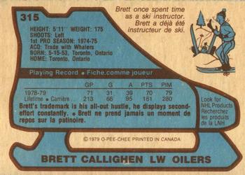 1979-80 O-Pee-Chee #315 Brett Callighen Back