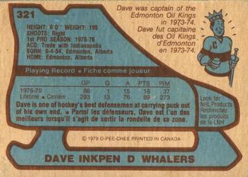 1979-80 O-Pee-Chee #321 Dave Inkpen Back