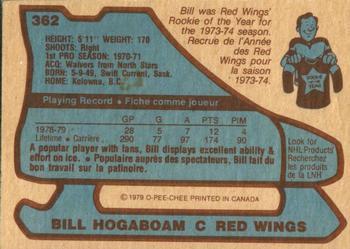 1979-80 O-Pee-Chee #362 Bill Hogaboam Back