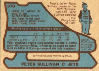 1979-80 O-Pee-Chee #378 Peter Sullivan Back