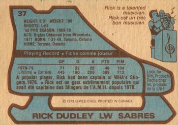1979-80 O-Pee-Chee #37 Rick Dudley Back