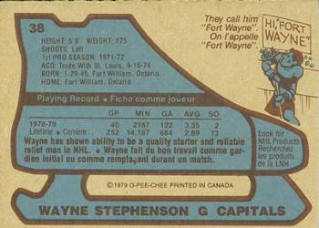 1979-80 O-Pee-Chee #38 Wayne Stephenson Back